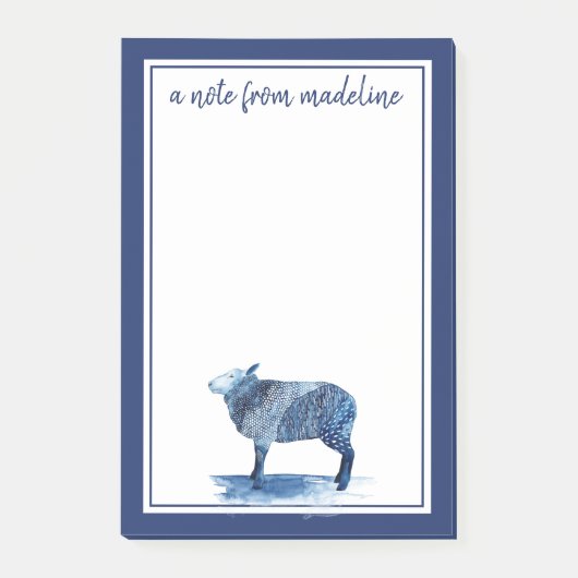 Post-it® Ajoutez votre nom | Cobalt Blue Farm Animaux - Mou (Devant)
