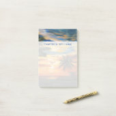 Post-it® Ajoutez votre nom | Coucher de soleil tropical éto (Sur un bureau)