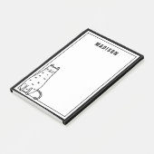 Post-it® Ajoutez votre nom | Cute chat Kitty (Incliné)