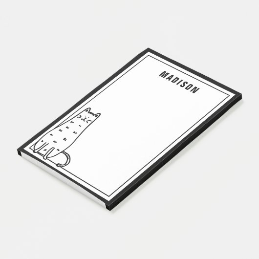 Post-it® Ajoutez votre nom | Cute chat Kitty (Incliné)