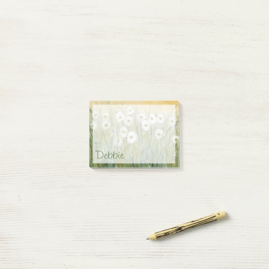 Post-it® Ajoutez votre nom | Daisy Spring I (Sur un bureau)