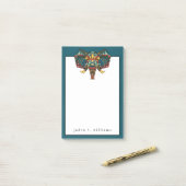 Post-it® Ajoutez votre nom | Eléphant inspiré par l'ethnie (Sur un bureau)