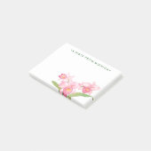 Post-it® Ajoutez votre nom | Fleurs d'aquarelle rose (Incliné)