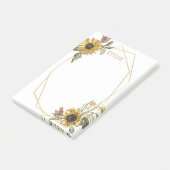 Post-it® Ajoutez votre nom | Fleurs de soleil géométriques (Incliné)