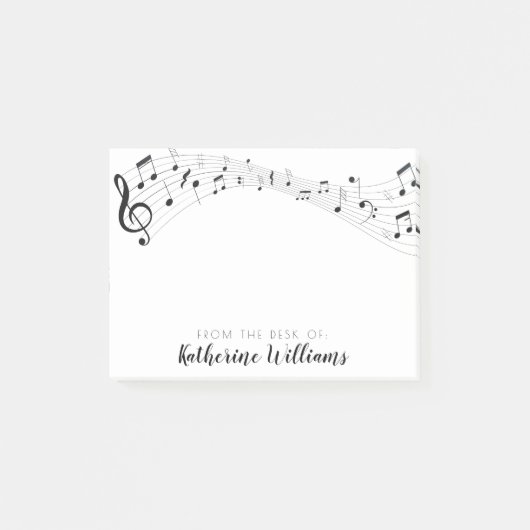 Post-it® Ajoutez votre nom | Flux musical de notes (Devant)