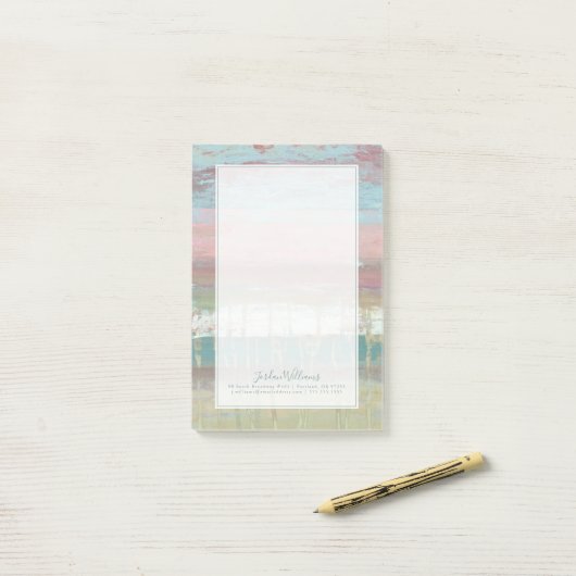 Post-it® Ajoutez votre nom | Horizon décalé (Sur un bureau)