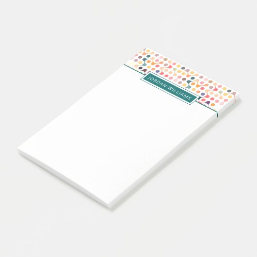 Post-it® Ajoutez votre nom | Motif de structure moléculaire (Incliné)