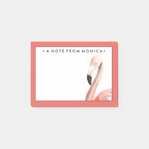 Post-it® Ajoutez votre nom   Oiseau de Flamant rose tropica