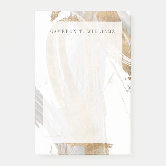 Post-it® Ajoutez votre nom | Or et gris (Devant)