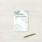 Post-it® Ajoutez votre nom | Palme Tropicale Scindée Feuill (Sur un bureau)