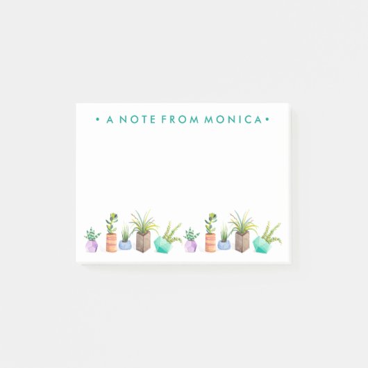 Post-it® Ajoutez votre nom | Pot de succulents (Devant)