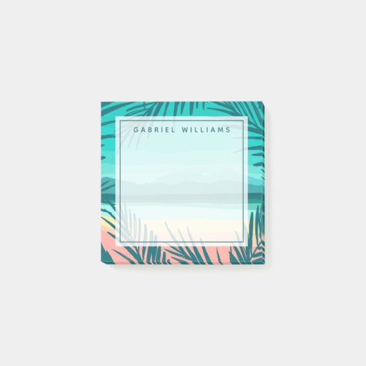 Post-it® Ajoutez votre nom | Scène de plage tropicale (Devant)