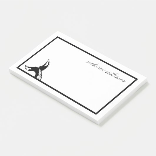 Post-it® Ajoutez votre nom | Une baleine d'une queue (Incliné)