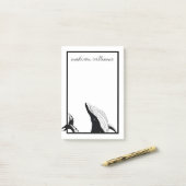 Post-it® Ajoutez votre nom | Une baleine d'une queue (Sur un bureau)