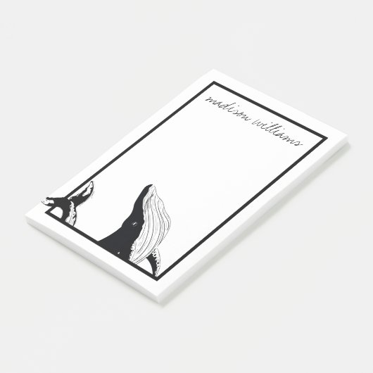 Post-it® Ajoutez votre nom | Une baleine d'une queue (Incliné)