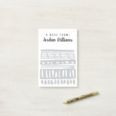 Post-it® Ajoutez votre nom | Weft I | Aquarelle noire moder (Sur un bureau)