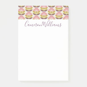 Post-it® Ajoutez votre rétros motifs floraux roses et
