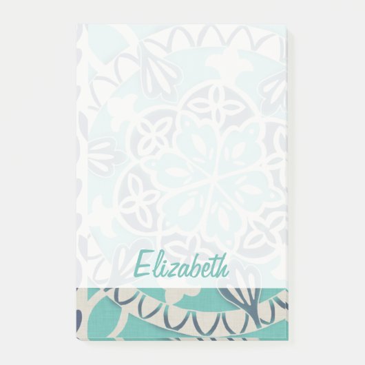 Post-it® Ajoutez votre tuile | bleue nommée I de batik (Devant)