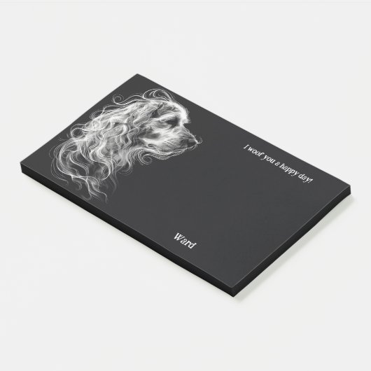 Post-it® Akbash Nom du chien d'art Abstrait (Incliné)