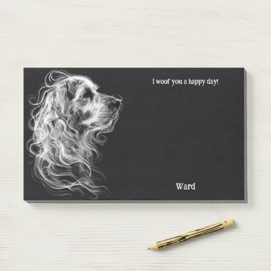 Post-it® Akbash Nom du chien d'art Abstrait (Sur un bureau)