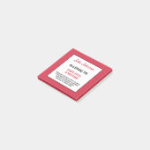 Post-it® Alerte d'allergie alimentaire personnalisée rouge (Incliné)