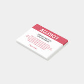 Post-it® Alerte d'allergie alimentaire Restaurant Personnal (Incliné)
