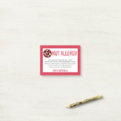 Post-it® Alerte d'allergie aux arachides et aux noix Restau (Sur un bureau)
