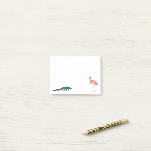 Post-it® Alligator Et Flamant rose (Sur un bureau)