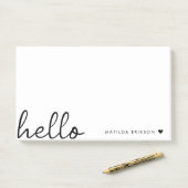 Post-it® Allo minimal | Coeur moderne propre blanc simple (Sur un bureau)