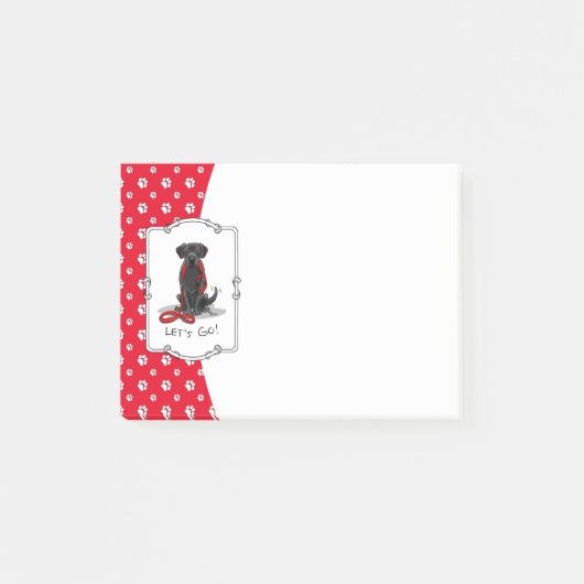 Post-it® Allons-y ! Black Lab Labrador Retriever Cute (Devant)