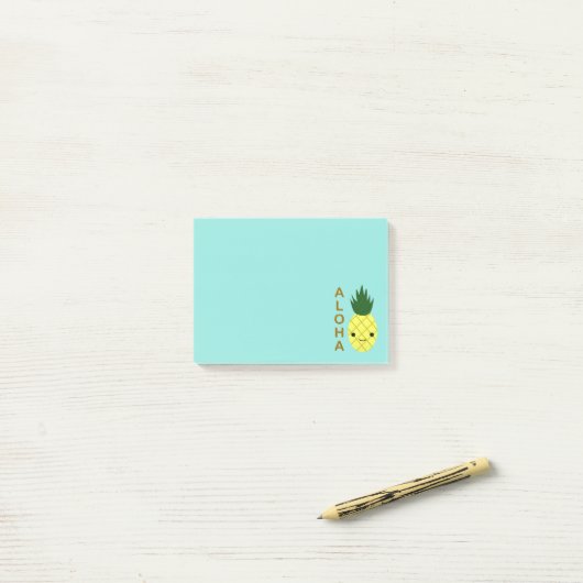 Post-it® Aloha Cute Kawaii Ananas (Sur un bureau)