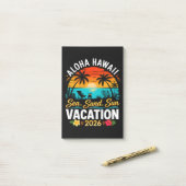 Post-it® Aloha Hawaii Mer Sable Soleil 2026 (Sur un bureau)