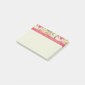 Post-it® Aloha Tropical Floral Rose et Lime Personnalisé (Incliné)