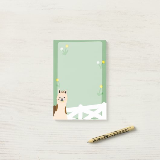 Post-it® Alpaca Dandelions mangeant 6 x 4" Notes collantes (Sur un bureau)