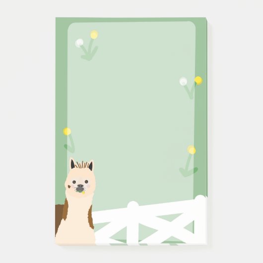Post-it® Alpaca Dandelions mangeant 6 x 4" Notes collantes (Devant)