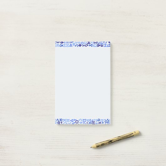 Post-it® alphabet grec (Sur un bureau)