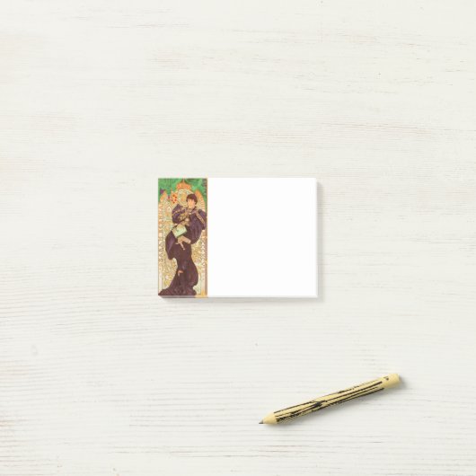 Post-it® Alphonse Mucha Prince et Dragon (Sur un bureau)