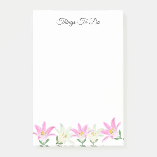 Post-it® Amaryllis rose et blanc sur des choses blanches à (Devant)