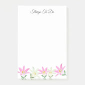 Post-it® Amaryllis rose et blanc sur les choses blanches à (Devant)