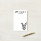 Post-it® Amateur de Blue Heeler (Sur un bureau)