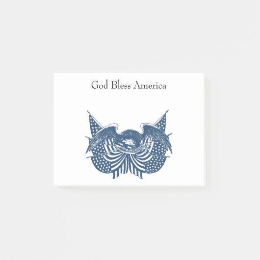 Post-it® American Eagle Guarding USA Patriotic Flag Banner (Devant)