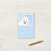 Post-it® American Eskimo Dog Painting - Original Dog Art (Sur un bureau)