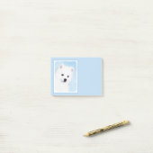 Post-it® American Eskimo Dog Painting - Original Dog Art (Sur un bureau)