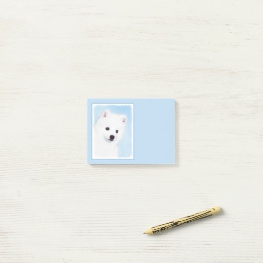 Post-it® American Eskimo Dog Painting - Original Dog Art (Sur un bureau)
