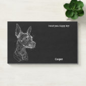 Post-it® American Hairless Terrier Art Abstrait Nom du chie (Bureau)