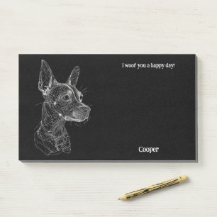 Post-it® American Hairless Terrier Art Abstrait Nom du chie