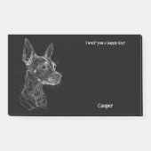 Post-it® American Hairless Terrier Art Abstrait Nom du chie (Devant)
