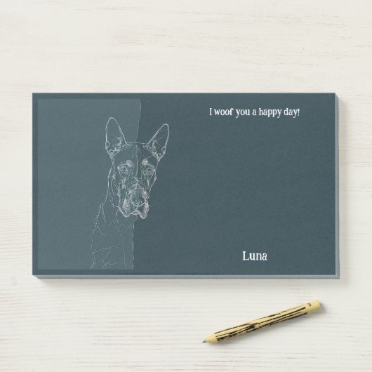 Post-it® American Staffordshire Terrier Nom du chien Abstra (Sur un bureau)