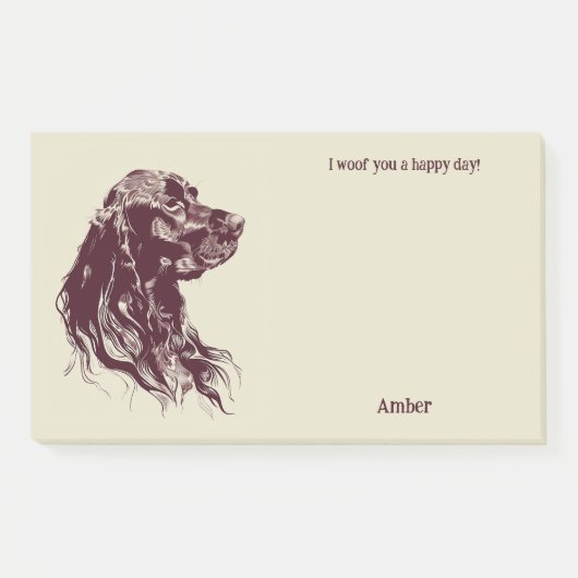 Post-it® American Water Spaniel Abstrait Art Chien Nom (Devant)