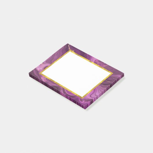 Post-it® Améthyste Violet Et Agate Abstrait Or (Incliné)
